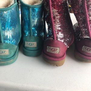 Two pair Uggs Girls size 3 and Ladies 8